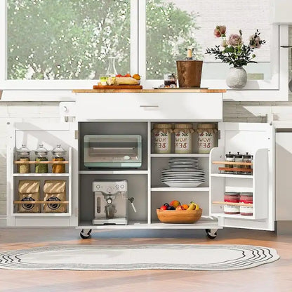 Rolling Kitchen Island Cart with Wheels , Drawer, Storage Racks