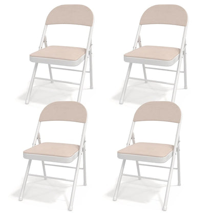 Javlergo 4 Pack Folding Chairs with Padded Cushion, Indoor Outdoor Portable Metal Chairs for Home Office