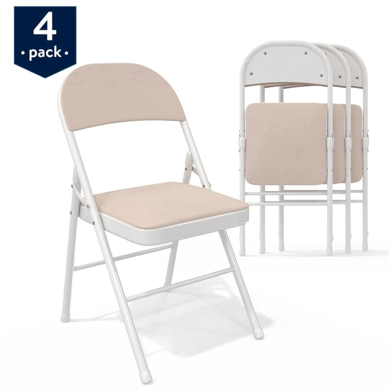 Javlergo 4 Pack Folding Chairs with Padded Cushion, Indoor Outdoor Portable Metal Chairs for Home Office