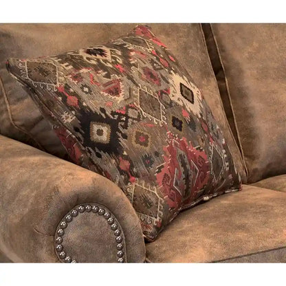 Rancho Rustic Brown Buckskin Fabric 3-pc. Sofa Bed, Loveseat, and Chair Set