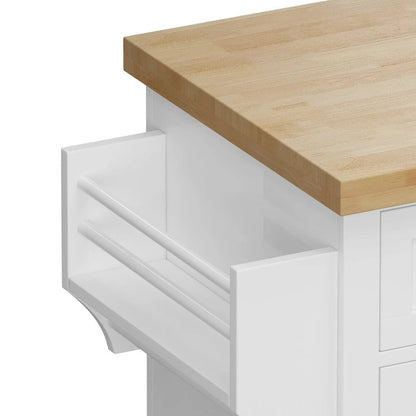 43.31 in. Kitchen Island Cart with 2 Cabinets and Spice Rack