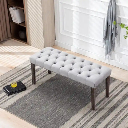 45.28 L Velvet Upholstered Tufted Bench Ottoman