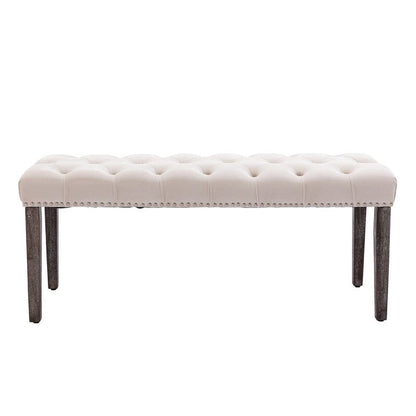 45.28 L Velvet Upholstered Tufted Bench Ottoman