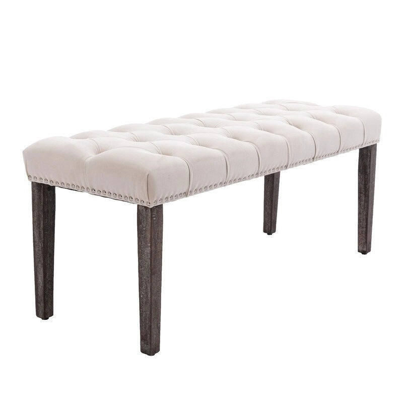 45.28 L Velvet Upholstered Tufted Bench Ottoman