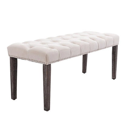 45.28 L Velvet Upholstered Tufted Bench Ottoman