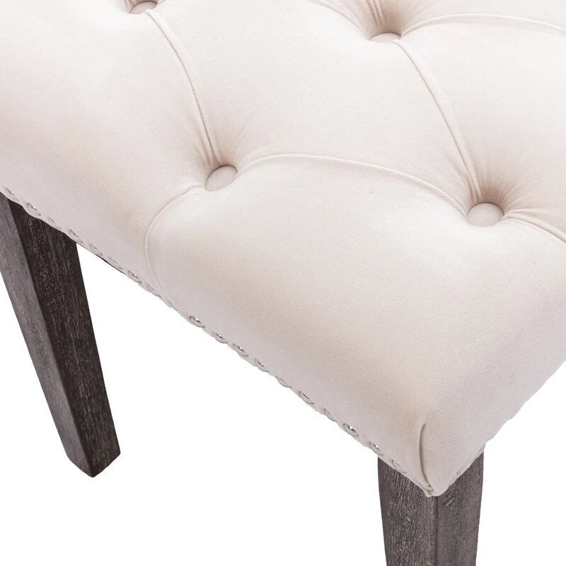 45.28 L Velvet Upholstered Tufted Bench Ottoman