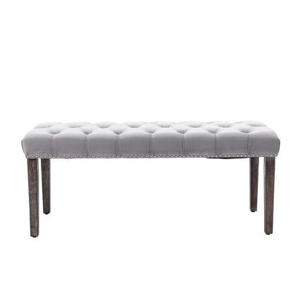 45.28 L Velvet Upholstered Tufted Bench Ottoman