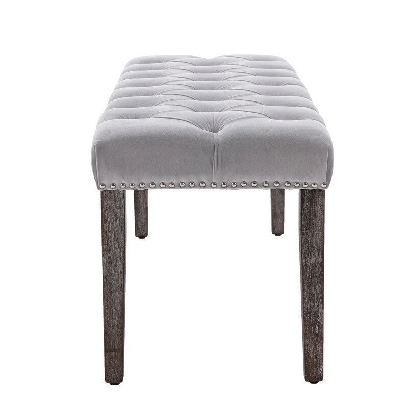 45.28 L Velvet Upholstered Tufted Bench Ottoman