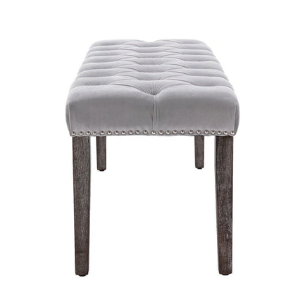 45.28 L Velvet Upholstered Tufted Bench Ottoman