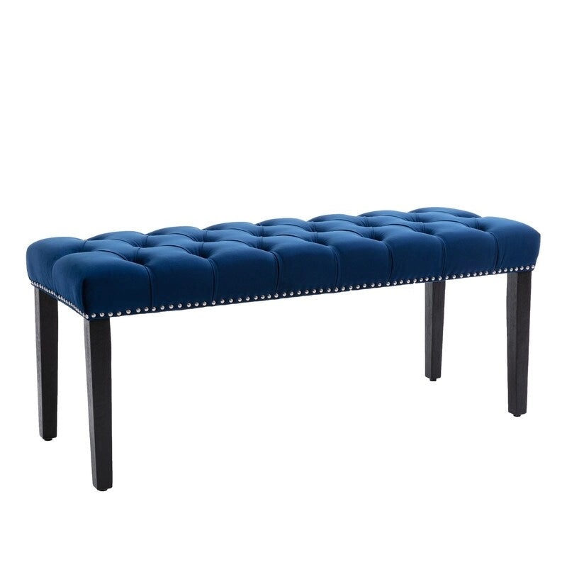 45.28 L Velvet Upholstered Tufted Bench Ottoman