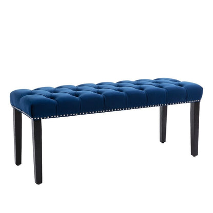 45.28 L Velvet Upholstered Tufted Bench Ottoman