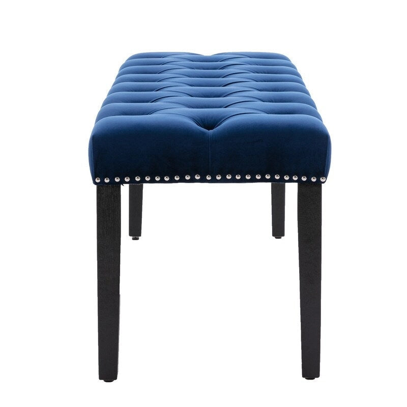 45.28 L Velvet Upholstered Tufted Bench Ottoman