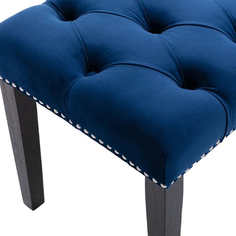 45.28 L Velvet Upholstered Tufted Bench Ottoman