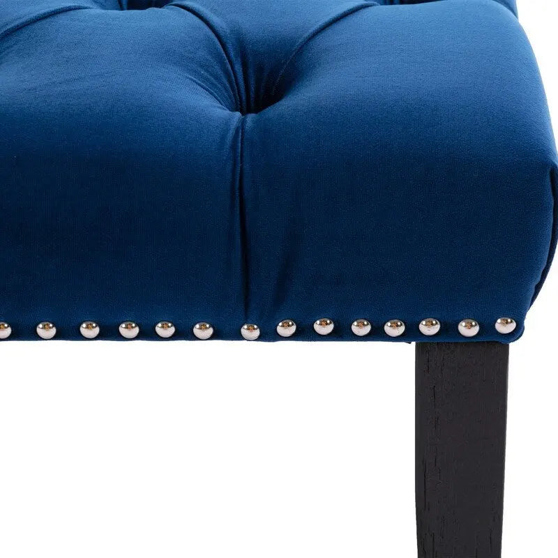 45.28 L Velvet Upholstered Tufted Bench Ottoman