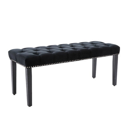 45.28 L Velvet Upholstered Tufted Bench Ottoman