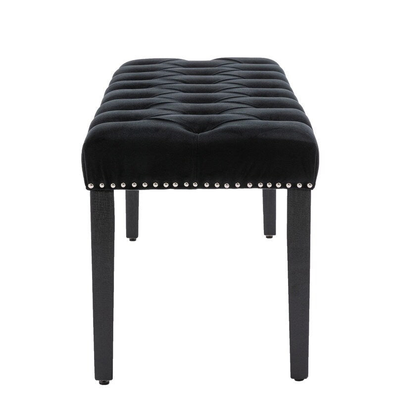 45.28 L Velvet Upholstered Tufted Bench Ottoman