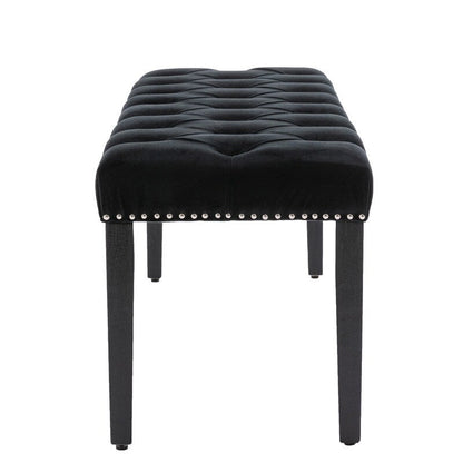 45.28 L Velvet Upholstered Tufted Bench Ottoman