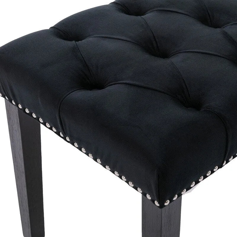 45.28 L Velvet Upholstered Tufted Bench Ottoman