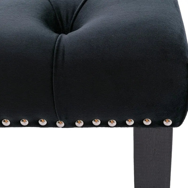 45.28 L Velvet Upholstered Tufted Bench Ottoman