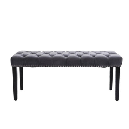 45.28 L Velvet Upholstered Tufted Bench Ottoman