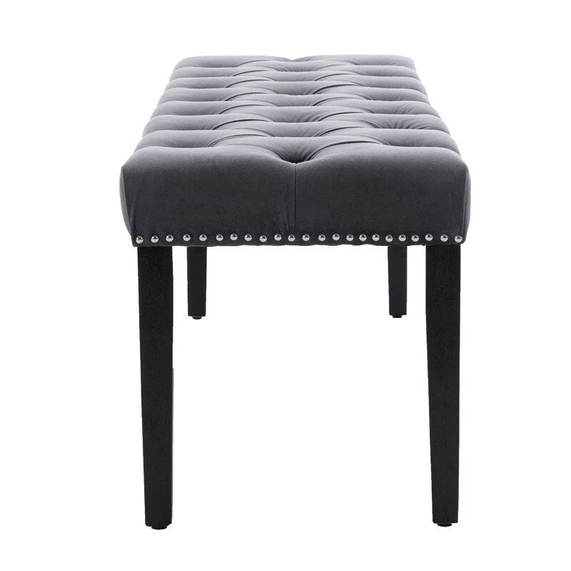 45.28 L Velvet Upholstered Tufted Bench Ottoman