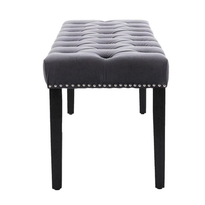 45.28 L Velvet Upholstered Tufted Bench Ottoman