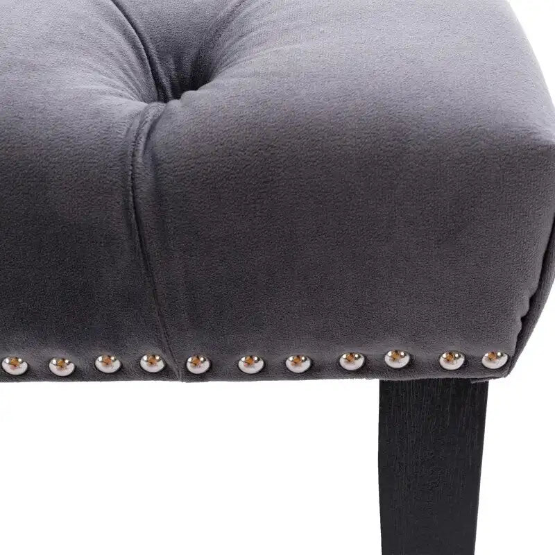 45.28 L Velvet Upholstered Tufted Bench Ottoman