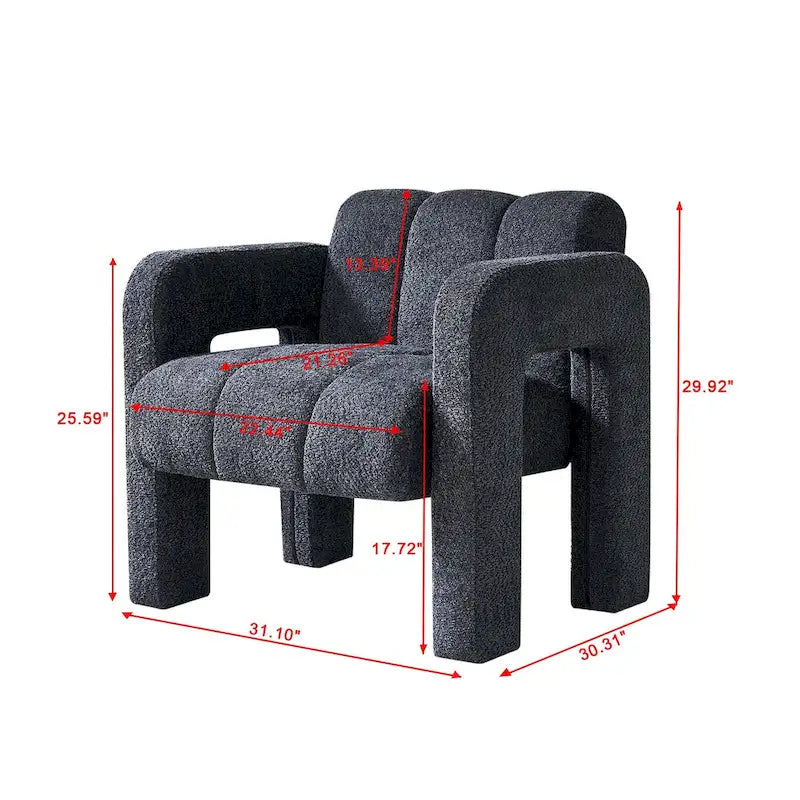 31.10  Wide Boucle Upholstered Accent Chair