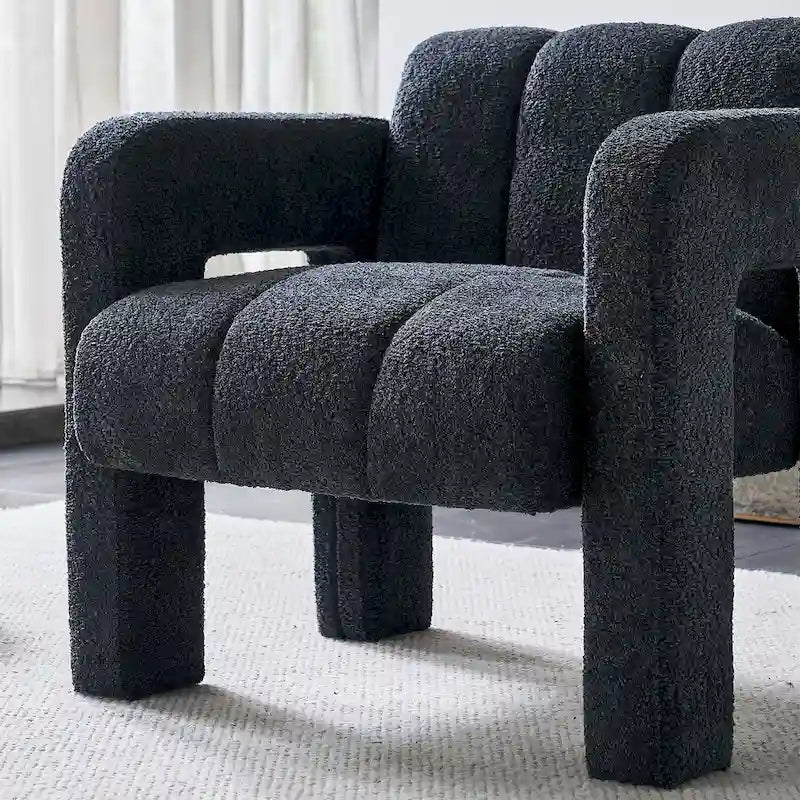31.10  Wide Boucle Upholstered Accent Chair