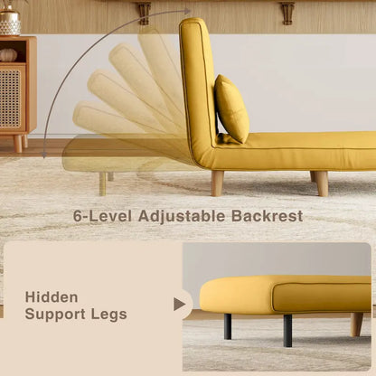 3 in 1 Convertible Upholstered Sofa Bed Sleeper Chair, Chaise Lounge Sofa, Folding Sleeper Chair, Recliner Chair with Pillow