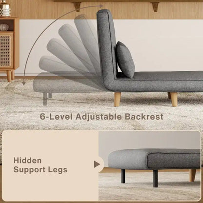 3 in 1 Convertible Upholstered Sofa Bed Sleeper Chair, Chaise Lounge Sofa, Folding Sleeper Chair, Recliner Chair with Pillow
