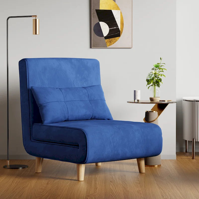 3 in 1 Convertible Upholstered Sofa Bed Sleeper Chair, Chaise Lounge Sofa, Folding Sleeper Chair, Recliner Chair with Pillow