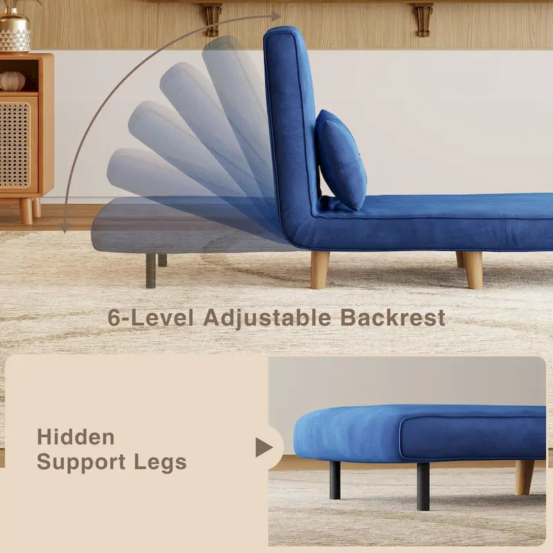 3 in 1 Convertible Upholstered Sofa Bed Sleeper Chair, Chaise Lounge Sofa, Folding Sleeper Chair, Recliner Chair with Pillow