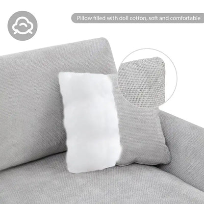 119*55  Oversized Sectional Sofa,L-shaped Luxury Couch Set with 2 Free pillows,5-seat Chenille Indoor Furniture with Chaise
