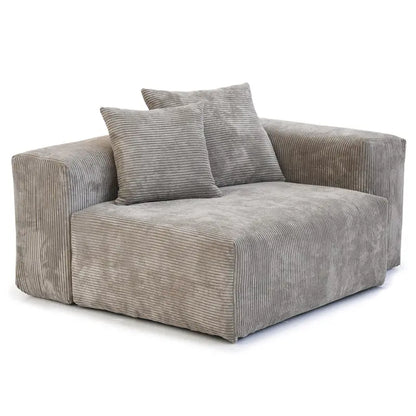 Large U-Shape Linen Reversible Modular Seating Component Sectional with 2 Ottoman