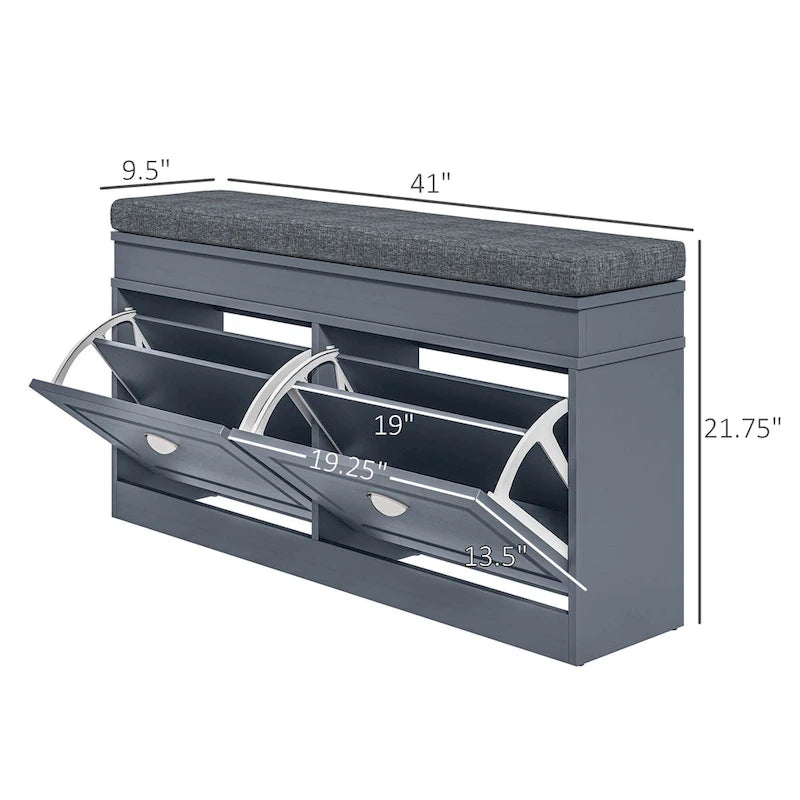 Modern Shoe Rack Bench for Entryway