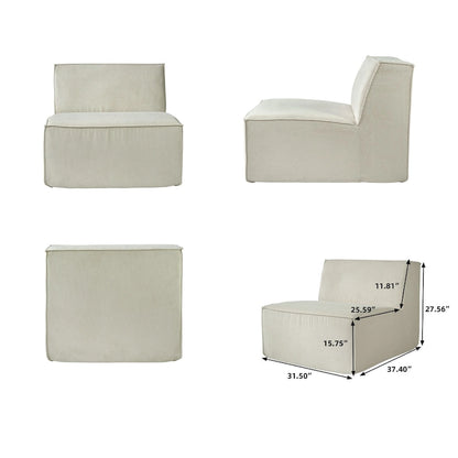 Modern Modular Sectional Sofa with 3 Pillows, Convertible Living Room Couch with Ottomans