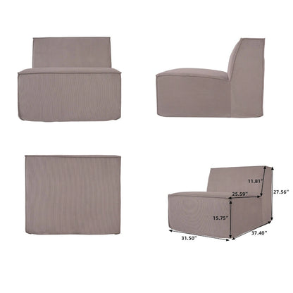 Modern Modular Sectional Sofa with 3 Pillows, Convertible Living Room Couch with Ottomans