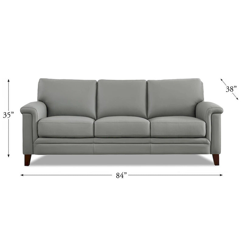 Hydeline Westcott Top Grain Leather Sofa and Chair Set with Memory Foam and Springs