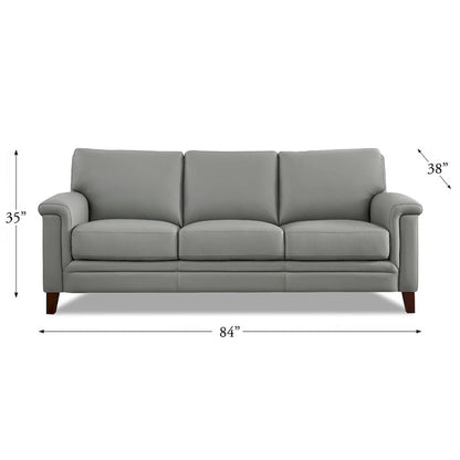 Hydeline Westcott Top Grain Leather Sofa and Chair Set with Memory Foam and Springs