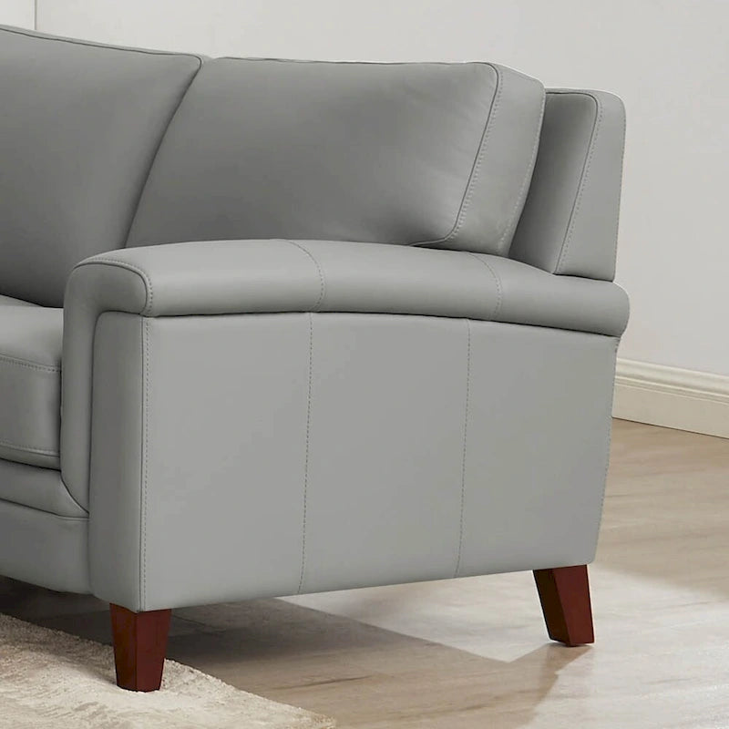 Hydeline Westcott Top Grain Leather Sofa and Chair Set with Memory Foam and Springs