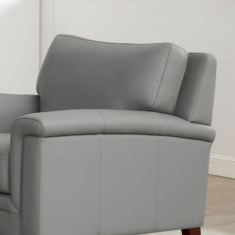 Hydeline Westcott Top Grain Leather Sofa and Chair Set with Memory Foam and Springs
