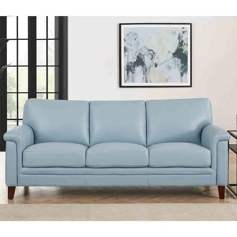 Hydeline Westcott Top Grain Leather Sofa and Chair Set with Memory Foam and Springs