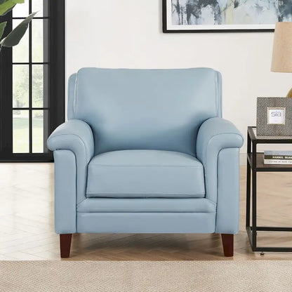 Hydeline Westcott Top Grain Leather Sofa and Chair Set with Memory Foam and Springs