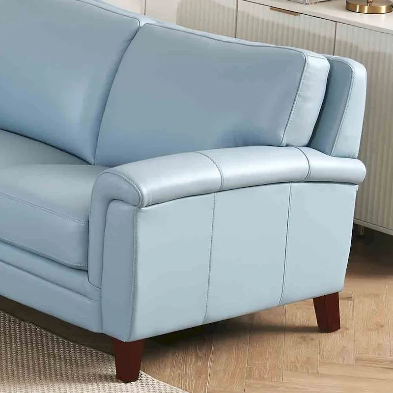 Hydeline Westcott Top Grain Leather Sofa and Chair Set with Memory Foam and Springs
