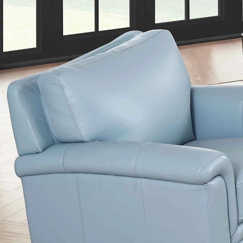 Hydeline Westcott Top Grain Leather Sofa and Chair Set with Memory Foam and Springs