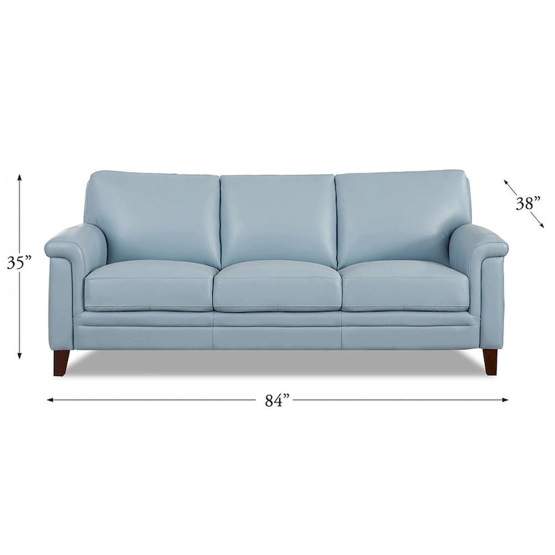 Hydeline Westcott Top Grain Leather Sofa and Chair Set with Memory Foam and Springs