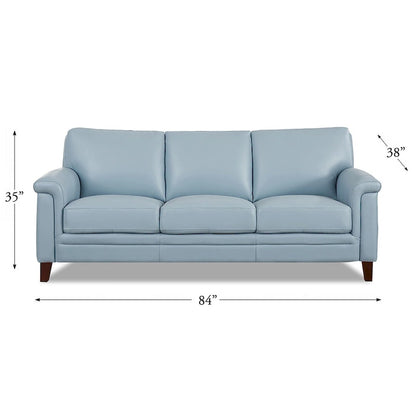 Hydeline Westcott Top Grain Leather Sofa and Chair Set with Memory Foam and Springs