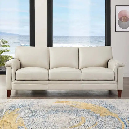 Hydeline Westcott Top Grain Leather Sofa and Chair Set with Memory Foam and Springs