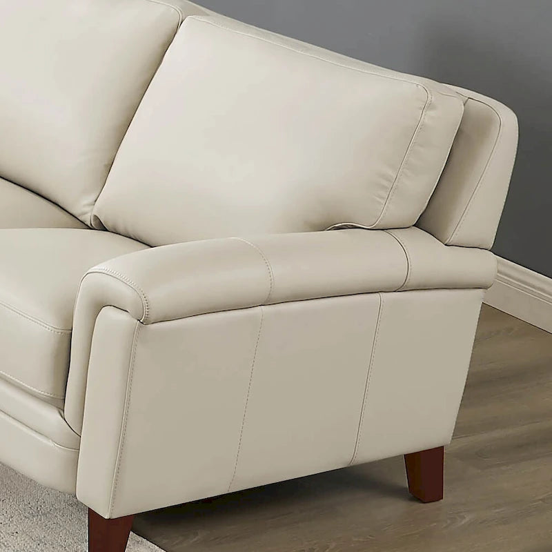 Hydeline Westcott Top Grain Leather Sofa and Chair Set with Memory Foam and Springs